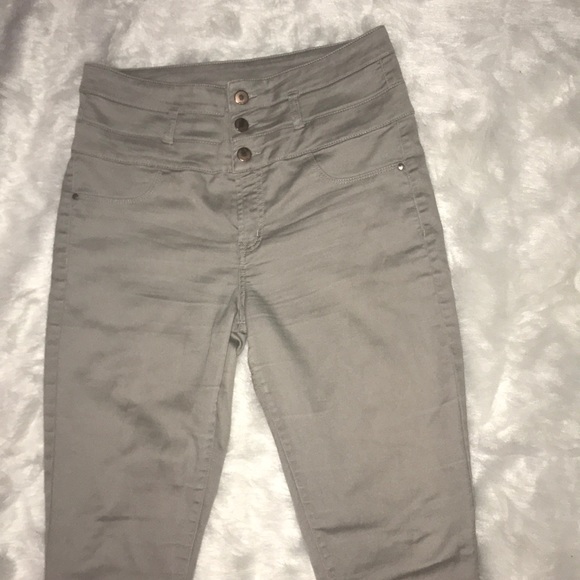 Women’s high waist skinny pant (Stone Color) - Picture 3 of 3